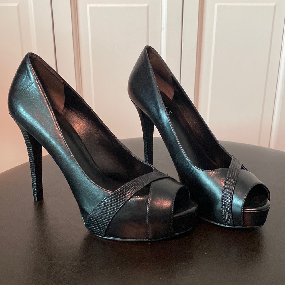 Guess Black Multi Leather Heels